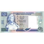 Cyprus 20 Pounds dated 1st October 1997, series L202154, (TBB B321a, Pick63a), tiny corner crease,
