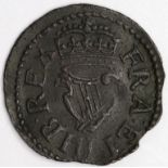 James I Lennox type farthing, mm. on obverse only, both dies slightly off centre hence mm. not