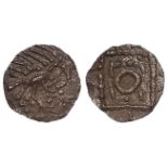 Saxon silver sceat Continental Issue c.695-c.740 A.D. Series E, obverse:- 'Porcupine type but now