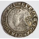 Elizabeth I silver sixpence, Sixth Issue 1582-1600, mm. Woolpack 1594-1596, and dated 1594,
