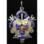 Humane Society for The Hundred of Salford silver & enamel medal hallmarked WJD, Birm. 1920
