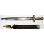 French Gladius Sidearm by Thiebatt and dated 1832. Blade 19". Brass grip with stepped pommel and