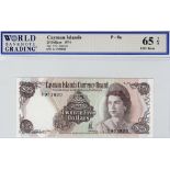 Cayman Islands 25 Dollars dated 1974, portrait Queen Elizabeth II at right, serial A/1 953830, (