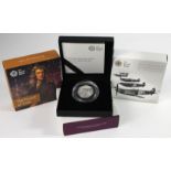 GB Silver Proof 50ps (3) 2015 "Battle of Britain" (Piedfort), 2017 "Isaac Newton" (Piedfort) &