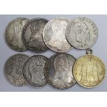 World Crown-Size Silver (8) 19th-20thC, mixed grade.