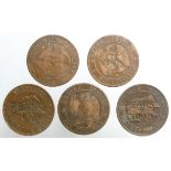 Countermarked Advertising Coins (5) 'PEARS SOAP' on French 10 Centimes 19thC.