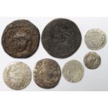 European mediaeval silver minors 5 and a copper, some Hungarian, with a 12th to 13th century