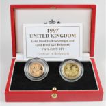 Two coin set 1997 (Half Sovereign & £25 Britannia) Proof FDC boxed as issued