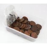 Australia, predecimal coins, a small plastic tub full including silver, mixed grade.