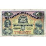 Scotland, National Bank 20 Pounds dated 1st July 1936, signed George Driver and handsigned by