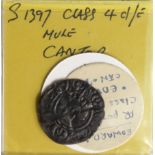 Edward I Penny, Canterbury Mint mule between Class 4d/e, with old ticket ex-J.J. North, toned nVF