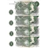 ERROR Page 1 Pound (4) issued 1970, a consecutively numbered run of LAST SERIES notes HZ18