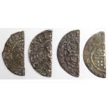 Cut silver halfpennies, William I of Scotland, Long Cross of Aethelred II, Short Cross of Henry