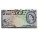 British Caribbean Territories 100 Dollars dated 1st March 1954, SPECIMEN note with serial No. A2-