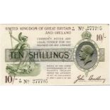 Bradbury 10 Shillings issued 1918, serial A/20 277705, No. with dot, (T17, Pick350a), PCGS graded 35
