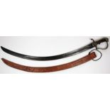 Ethiopian sword cWW2 with scabbard. Blade with decoration and inscription. Decorated hilt with lions