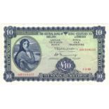 Ireland 10 Pounds dated 5th May 1969, Lady Lavery portrait at left, serial 02D318155, (TBB B211b,