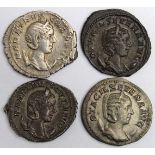 Otacilla Severa, silver antoniniani, first reverse:- Pietas, Sear 9158, NEF/GVF, with reverse:-