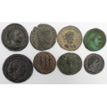 Roman Imperial bronzes, most have their old tickets, of Galerius x 2, Probus, Diocletian,