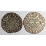 Edward I (2) London Mint: S.1387 Class 3a bifoliate crown VF, and S.1388 Class 3b VF