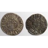 Edward I Pennies (2) Durham Mint: S.1386 Class 2b long neck, face 5, VF couple of weak spots, and