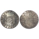 Spanish Mexico silver 8 Reales 1737 Mo MF, KM# 103, cleaned nEF, scratches, small planchet? (