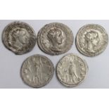 Gordian III silver antoniniani, first reverse:- Gordian III, Sear 8650, VF, with reverse:- Gordian