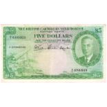 British Caribbean Territories 5 Dollars dated 1st September 1951, portrait King George VI at