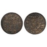 James I ''Lennox'' copper farthing, Type II, mm. Cross, on one side, with two pen and ink tickets,