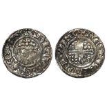 Henry II silver penny, Short Cross Type, Class 1b, 2/5 curls, stop before REX, Spink 1344, reverse
