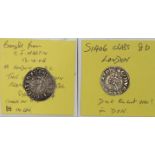 Edward I Pennies (2) London Mint: S.1406 Class 8b aVF, and S.1406A Class 8c triple-barred N in