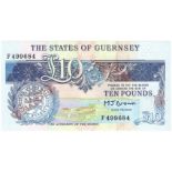 Guernsey 10 Pounds issued 1991 - 1995, signed M.J. Brown in blue ink, serial F499684, (TBB B159,