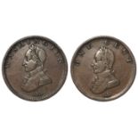 USA Post-Colonial copper Washington Double-Head Cent, GF