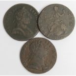 Contemporary Forgery George III copper Halfpennies (3)