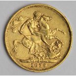 Sovereign 1879M, St George, Melbourne Mint, Australia, aVF
