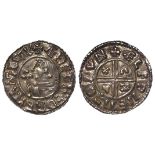 Aethelred II silver penny, CRUX type, Spink 1148, obverse reads:- +AEDELRAED REX ANGLOX [both 'AE'