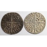 Edward I Pennies (2) London Mint: S.1385 Class 2a narrow face 4, broken central fleur, reversed N's,