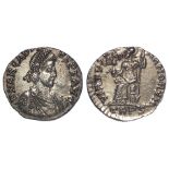 Arcadius silver siliqua, Trier Mint 393-395, obverse:- Diademed, cuirassed and wearing jewelled