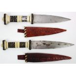 Knives: attractive daggers possibly North African and made for the tourist market. Blades 6" and 6.