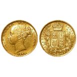 Sovereign 1884S, shieldback, Sydney Mint, Australia, S.3855B, cleaned GVF
