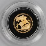 Quarter Sovereign 2009 Proof FDC in a hard plastic capsule