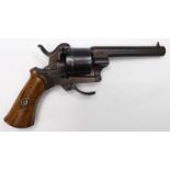 19th Century Belgium pinfire pocket revolver.