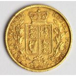 Sovereign 1871S, shieldback, Sydney Mint, Australia, S.3855, GF