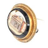 19th Century Italian Grand Tour souvenir micro mosaic brooch depicting the Pantheon in Rome.