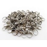 Quantity of mainly silver / white metal rings (approx 470g)