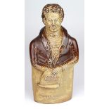 Irish Reform Cordial salt-glazed, stoneware figural bottle, depicting 'Daniel O'Connell Esq.',