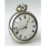 William IV silver pair cased pocket watch, both cases hallmarked London 1833, the signed movement by