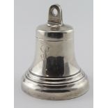 Unusual silver bell shaped inkwell with a loaded base. Hallmarked JC Ltd. Birmingham, probably 1913.