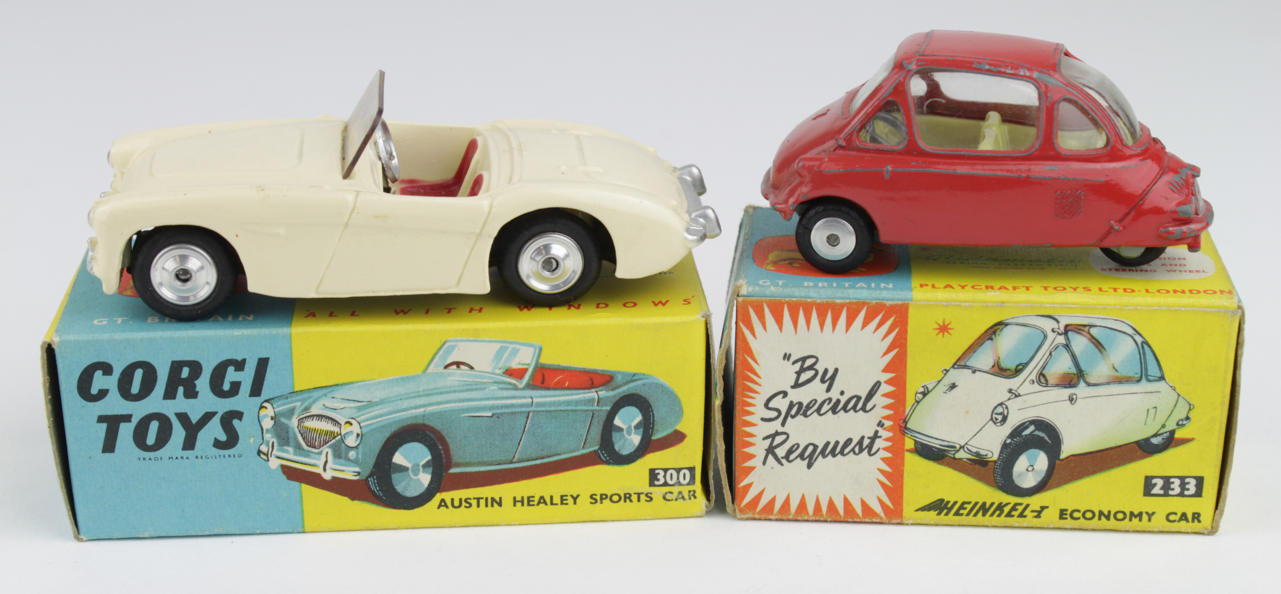 Reproduction Boîte Boîte De Reproduction #233 Heinkel Economy Car - Pour Collection Corgi Toys