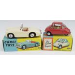 Corgi Toys. Two boxed Corgi Toys, comprising no. 233 (Heinkel I Economy Car, red) & no. 300 (
